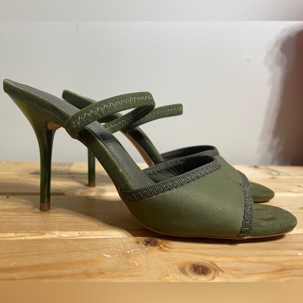 Hunter Olive Green Low heel mule